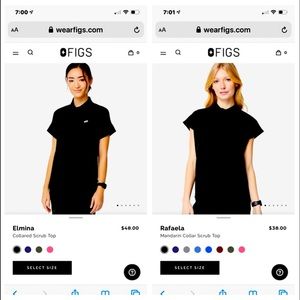 2 FIGS Women Scrub Tops